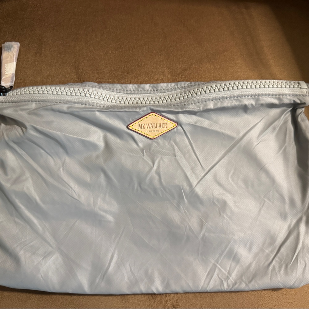 Gray Silver MZ Wallace Nylon Cosmetic Bag NEW
